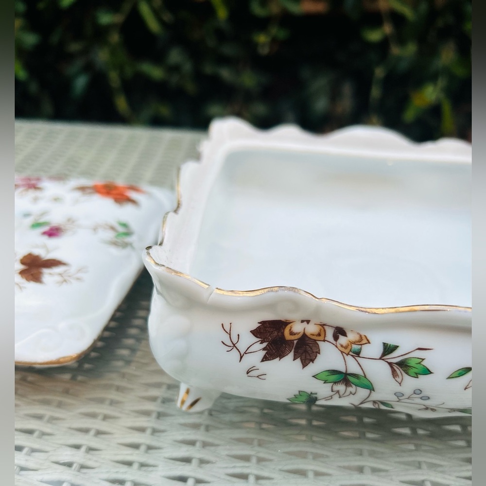 Vintage EW Japan Autumn glory jewelry dish fine China - Picture 7 of 10